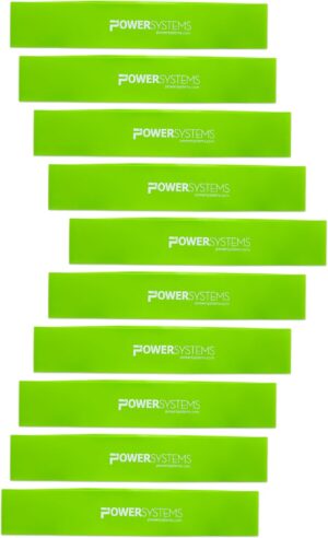 Power Systems Versa Loops Commercial Grade Resistance Bands 10 Pack Color Coded Exercise Loop Bands for Strength Training Physical Therapy Home Gym